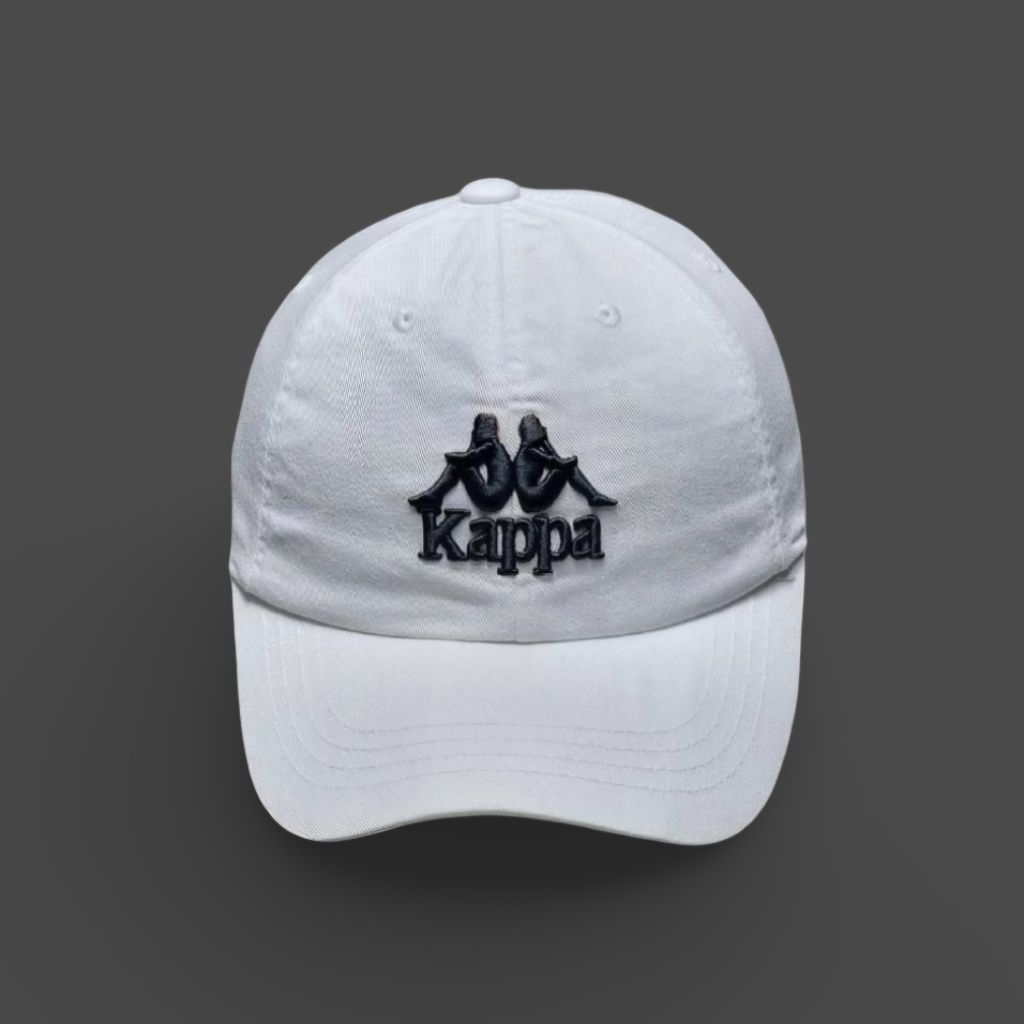 Topi Kappa Original White - Sport Baseball Cap Logo Bordir - Headwear Preloved