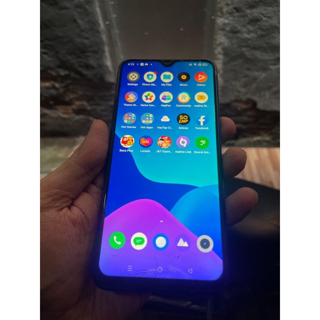 frame Tulangan lcd dan lcd realme 3 pro copotan minus