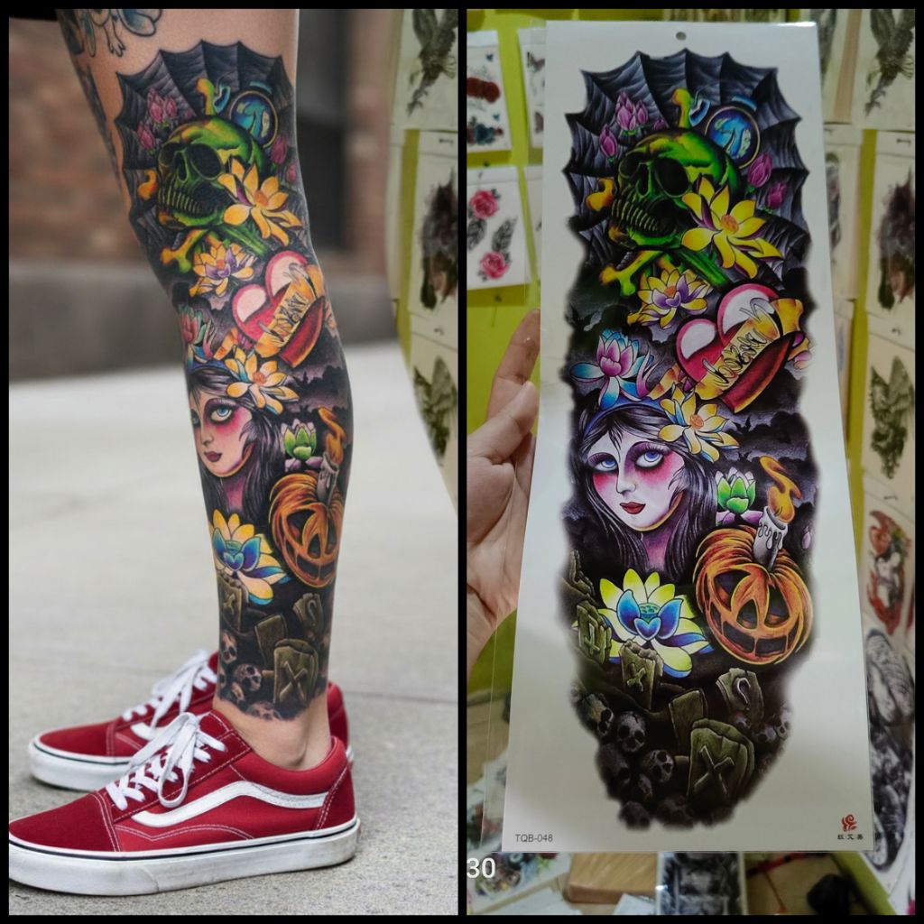 tato temporer full kaki yakuza temporary
