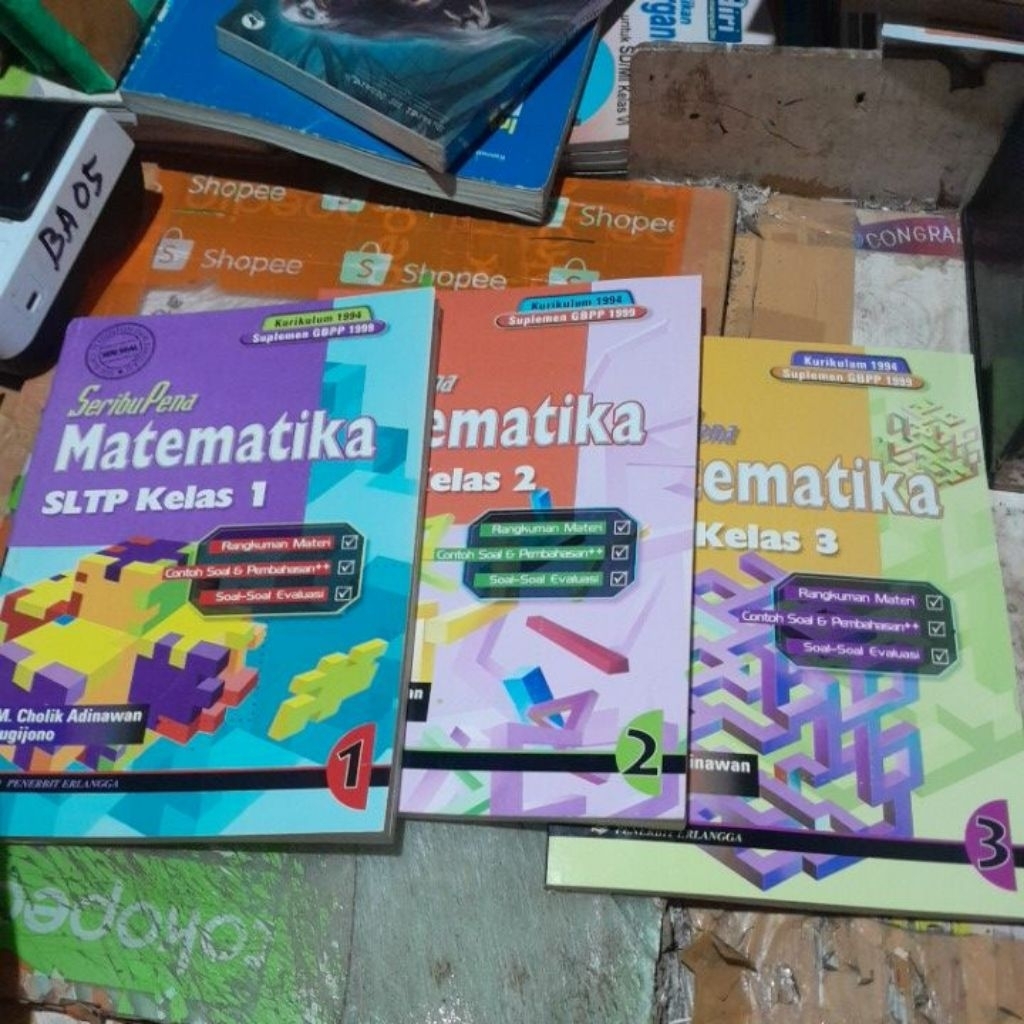 BUKU SERI SOAL SERIBU PENA MATEMATIKA SMP KELAS 1,2,3, KURIKULUM 1994 PENERBIT ERLANGGA