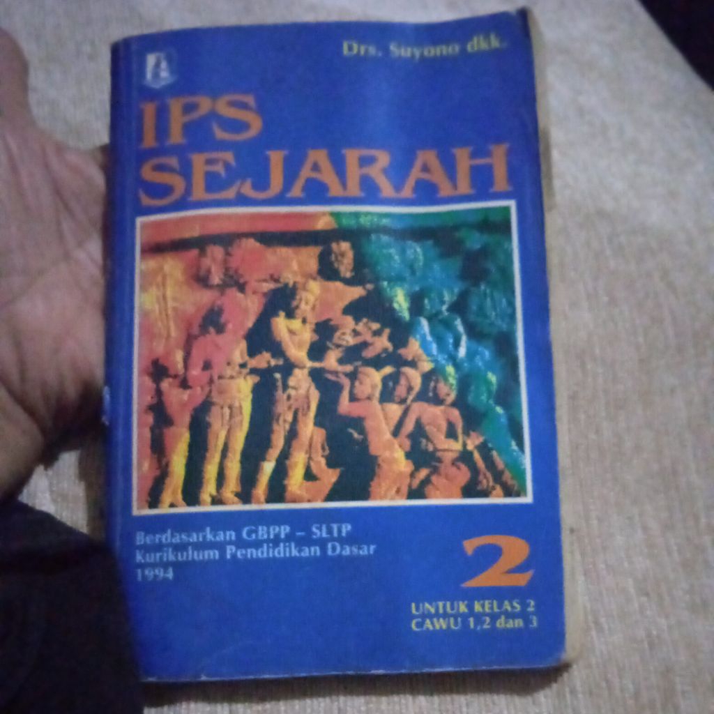 judul buku IPS Sejarah 2, untuk kelas 2 SLTP, Cawu 1,2 dan 3, buku original jadul