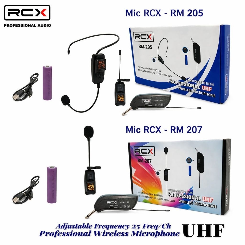RCX RM-217/205  RM-207 MIC WIRELESS IMAM MASJID MICROPHONE TAMPA  KABEL MIC BANDO KLIP ON ORIGINAL