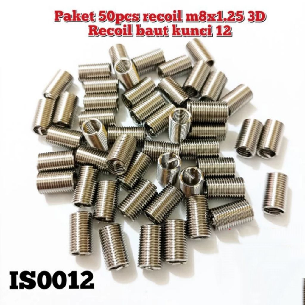 Paket 50pcs recoil m8x1.25 3D recoil baut kunci 12 recoil baut 12 recoil drat 12