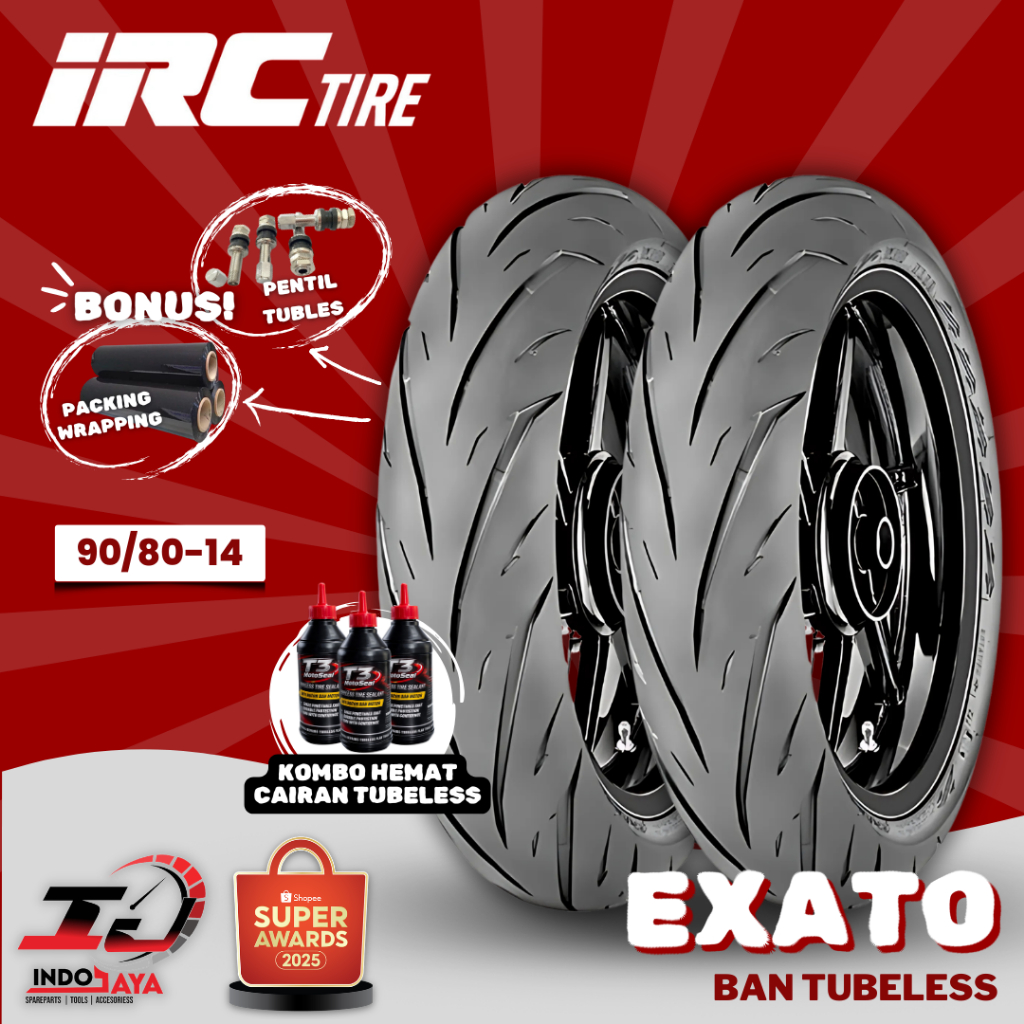 [READY COD] BAN LUAR TUBELESS IRC EXATO NR88 (90/80-14) BAN MOTOR MATIC BEAT DELUXE POP STREET VARIO