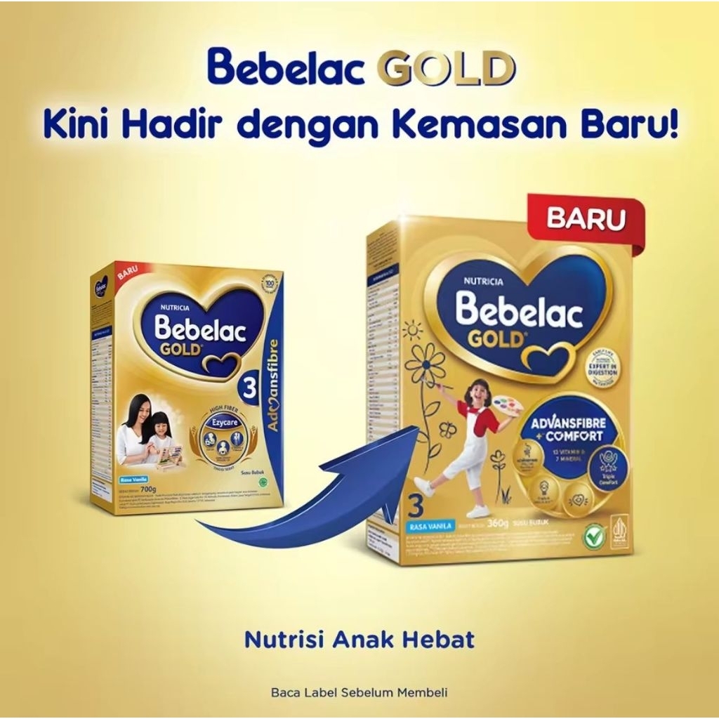 Bebelac Gold 3 700 gram susu bubuk vanilla soya murah enak