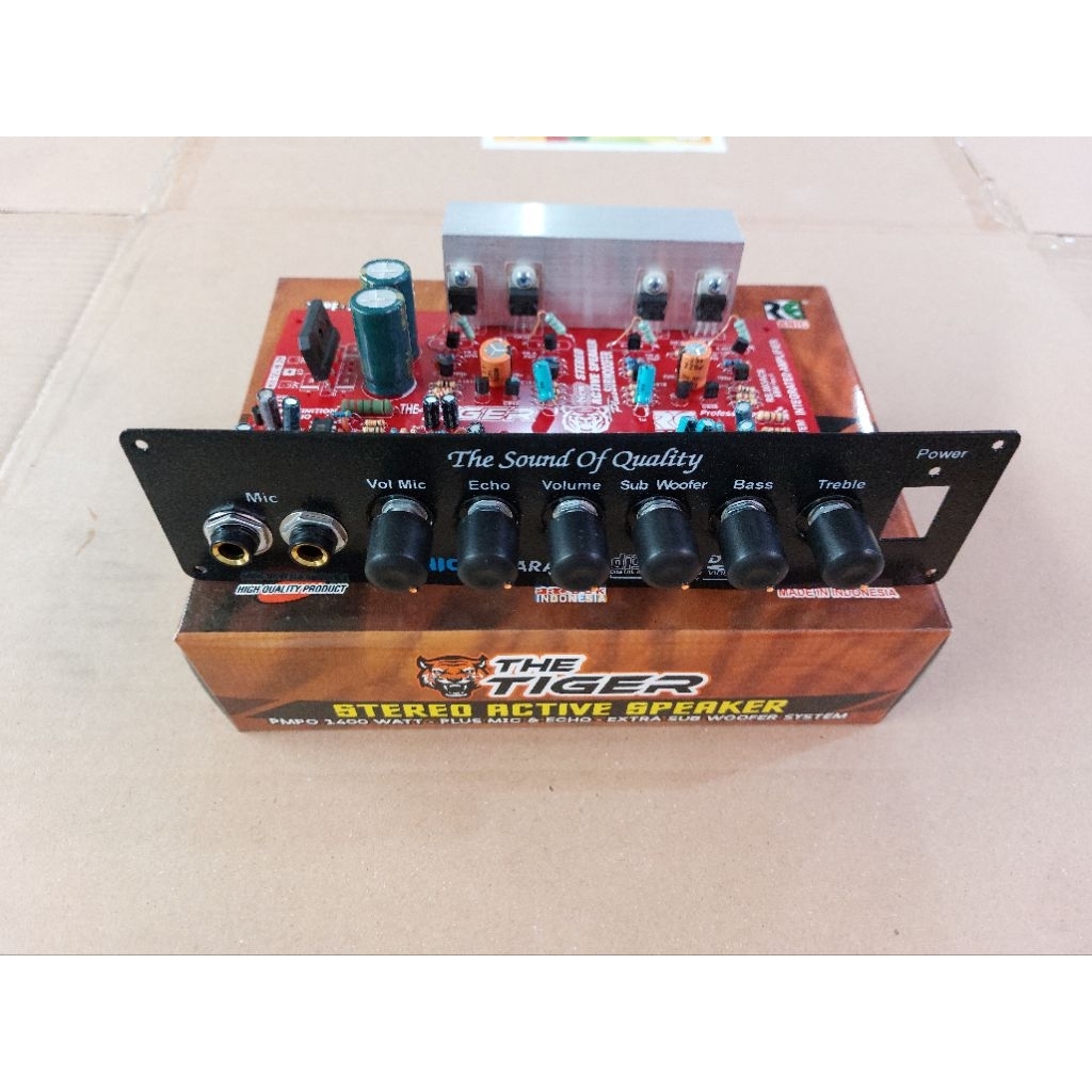 Kit Speaker Aktif Stereo Tiger Mic echo Subwoofer Karaoke Final Tip41 Tip42