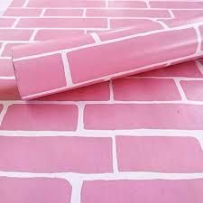 Wallpaper  Sticker Dinding Tampilan Mewah & Keren Motif Bata Pink