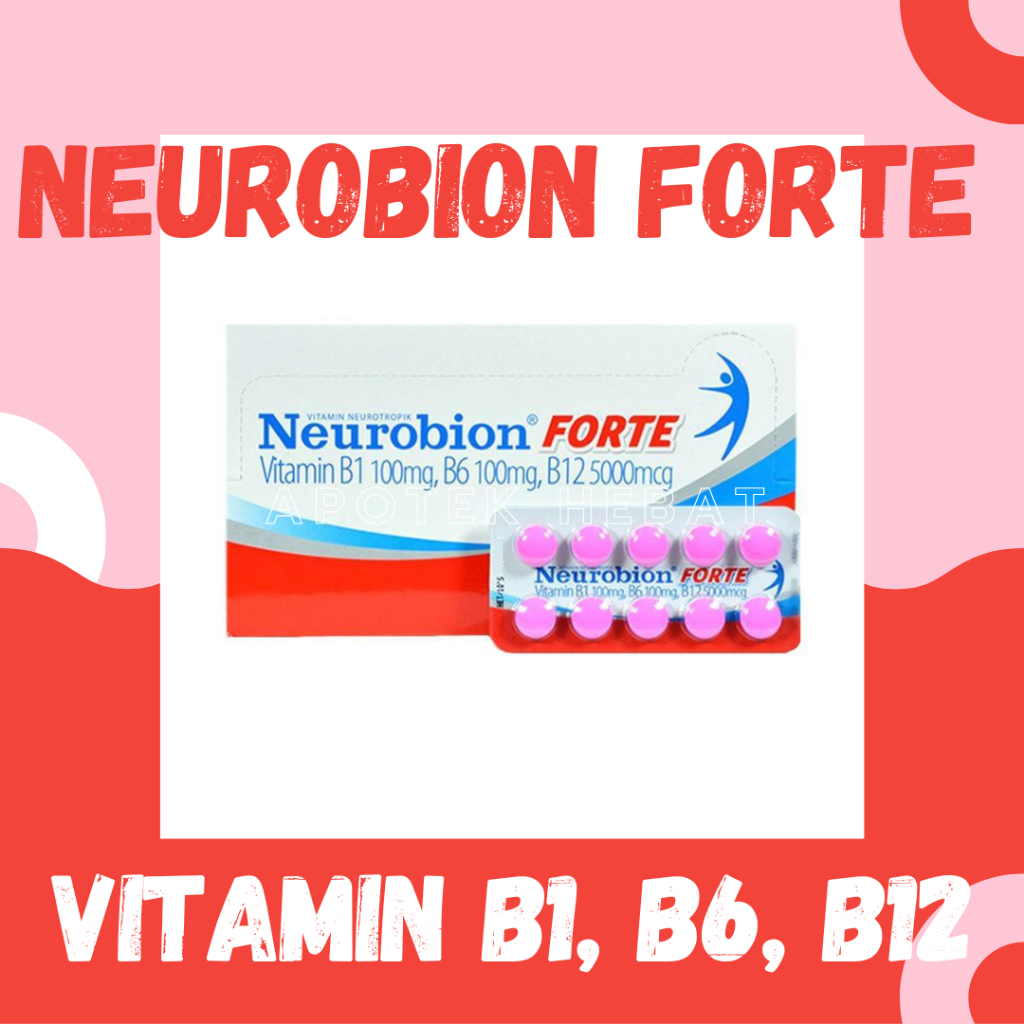 Neurobion Forte Vitamin B Multivitamin Memelihara Kesehatan Saraf Obat Kesemutan Keram @ 10 tabsNeur