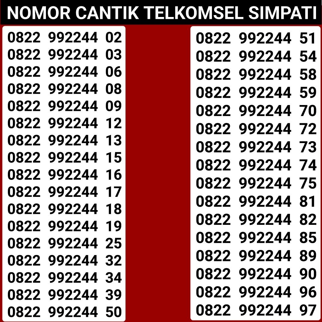 Nomor Simpati Nomor Telkomsel Simpati Nomor Cantik Telkomsel 5G