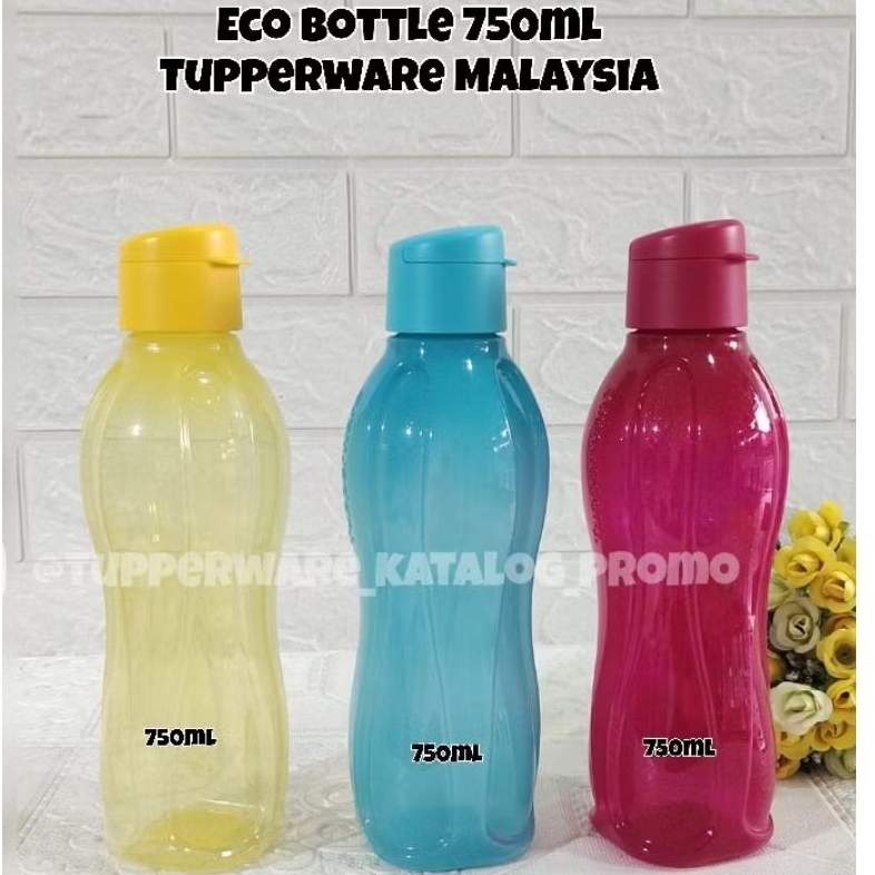 Botol Eco Bottle 310ml, 500ml, 750ml , 1L dan 2L tutup Flip Ori Tupperware