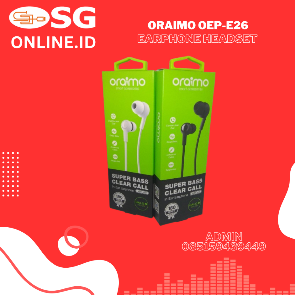 Oraimo OEP-E26 Wired Headset Halo 4 Super Bass In-Ear Earphone
