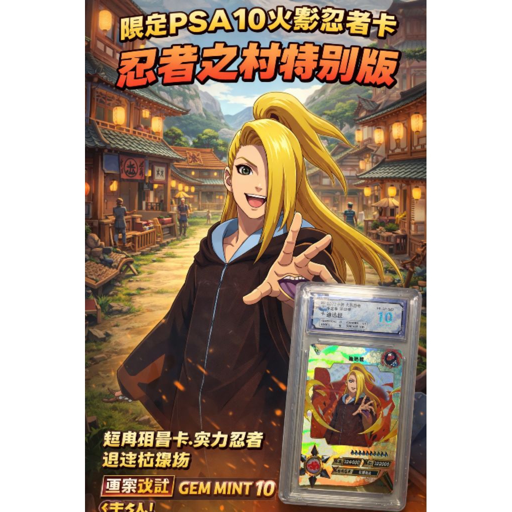 kartu naruto kayou SP DEIDARA-042, Grading Baocui GEM MT+ 10