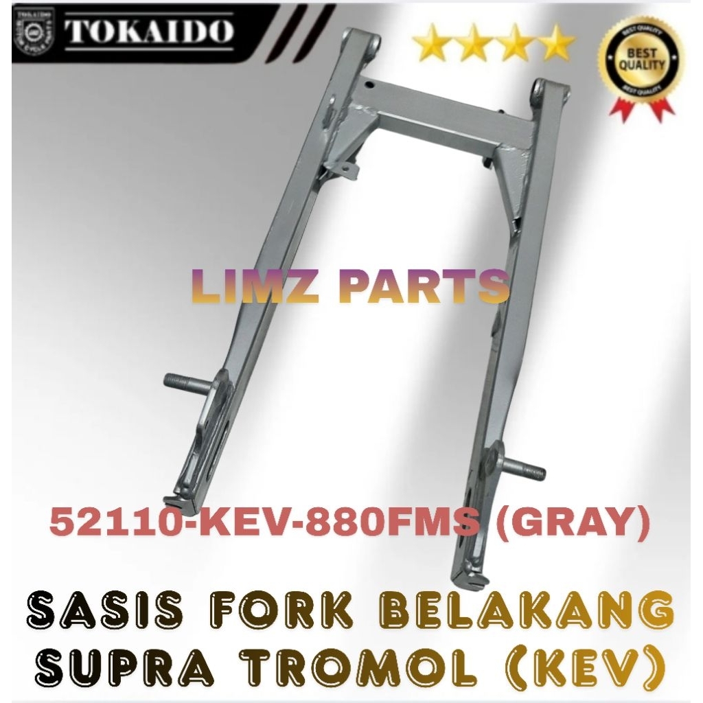 SWING ARM FORK SASIS GARPU BELAKANG SUPRA OLD SILVER TOKAIDO. (52110-KEV-880FMS).COMPATIBLE USED:
SU
