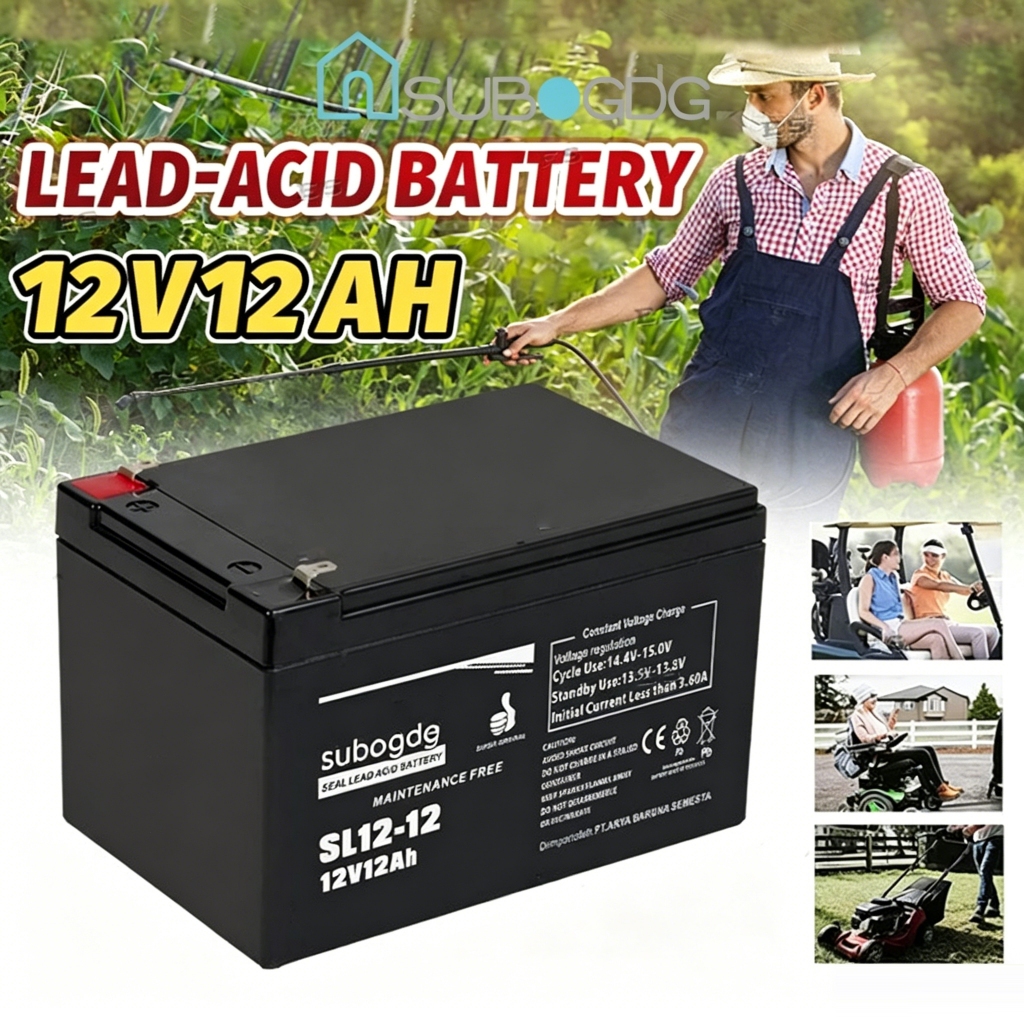 SUBOGDG ASLI Aki Sepeda Listrik Aki 12V 12AH Aki Semprotan Pertanian/ Aki Sprayer/Aki Tangki Semprot