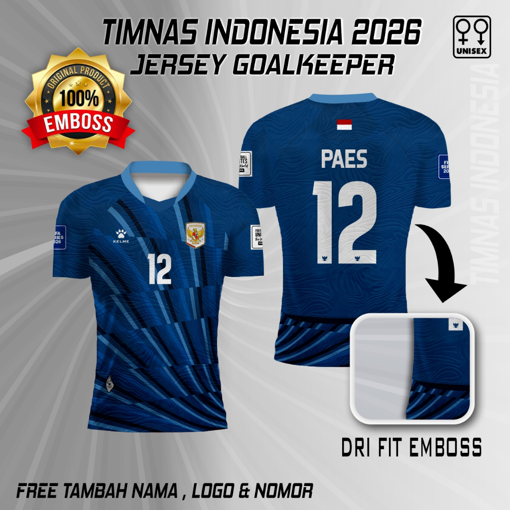 Jersey kiper timnas terbaru baju bola timnas indonesia 2026 kaos timnas EMBOSS  PREMIUM