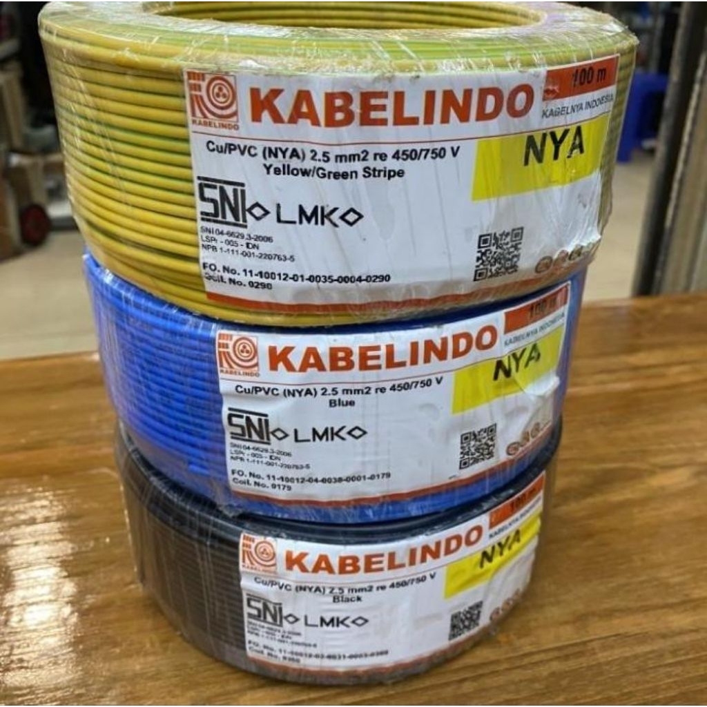 Kabel NYA 2.5mm Kabelindo 100Meter / Kabel tunggal NYA 2,5mm Kabelindo