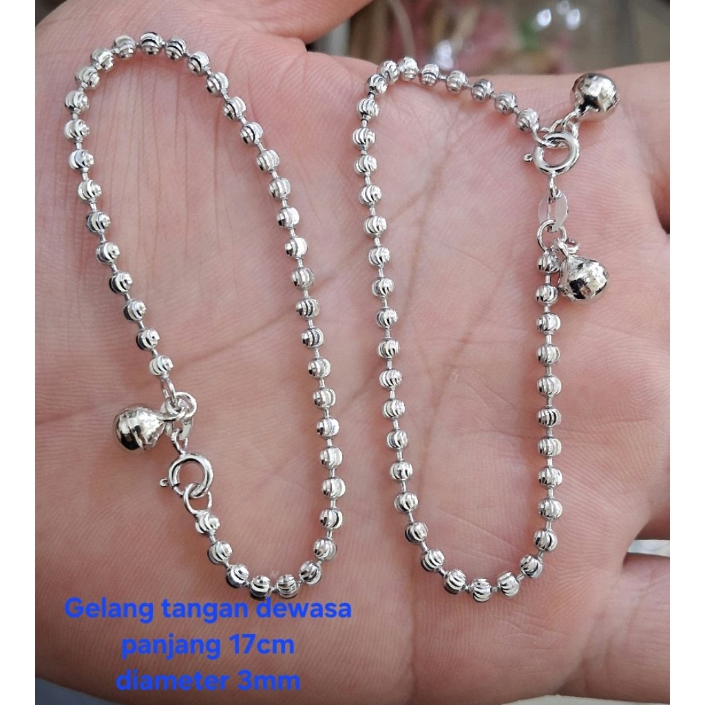 Gelang tangan biji lada perak silver 925 ori
