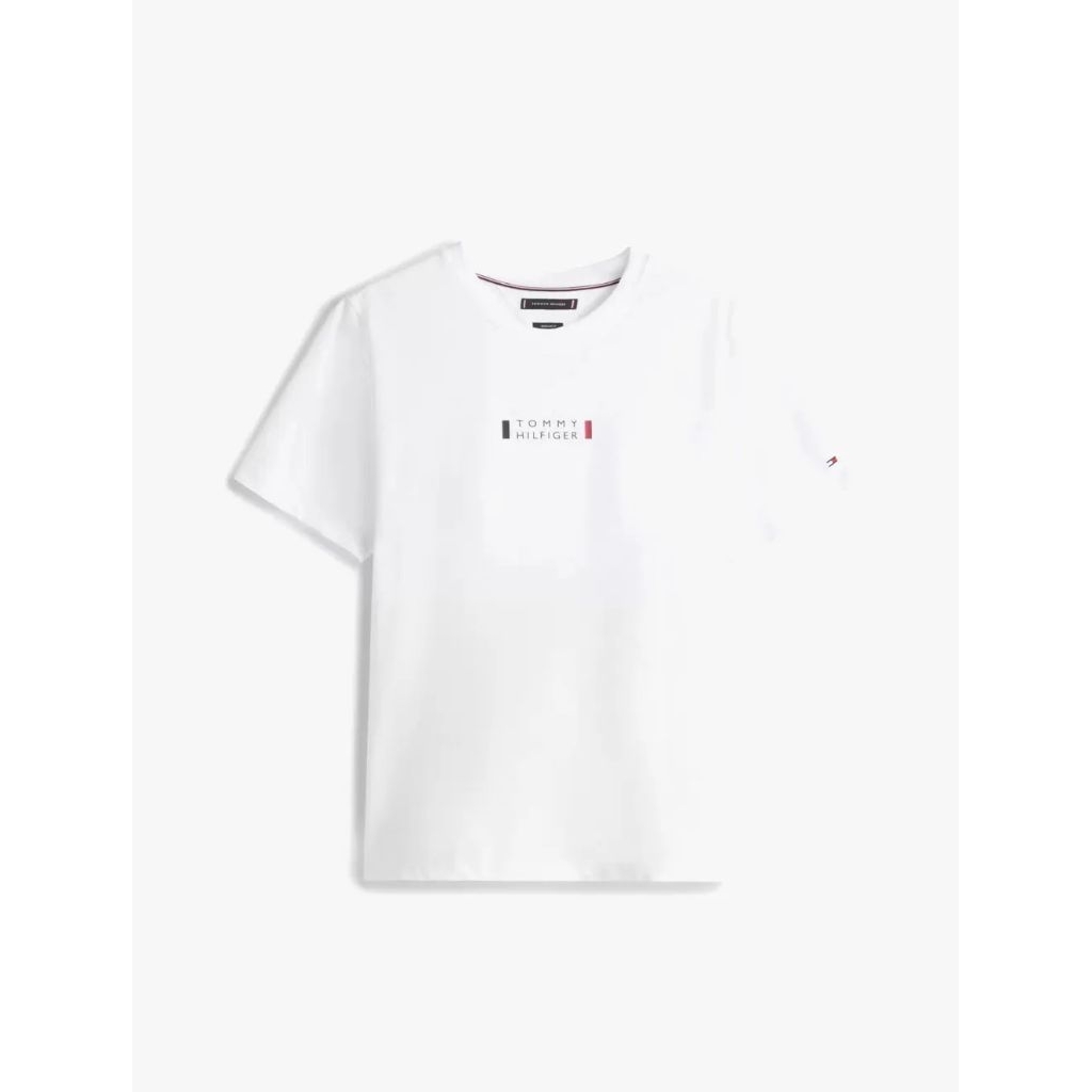 Tommy Hilfiger THRMW41453YB Brand Love Small Center T-shirt Kaos Pria - White