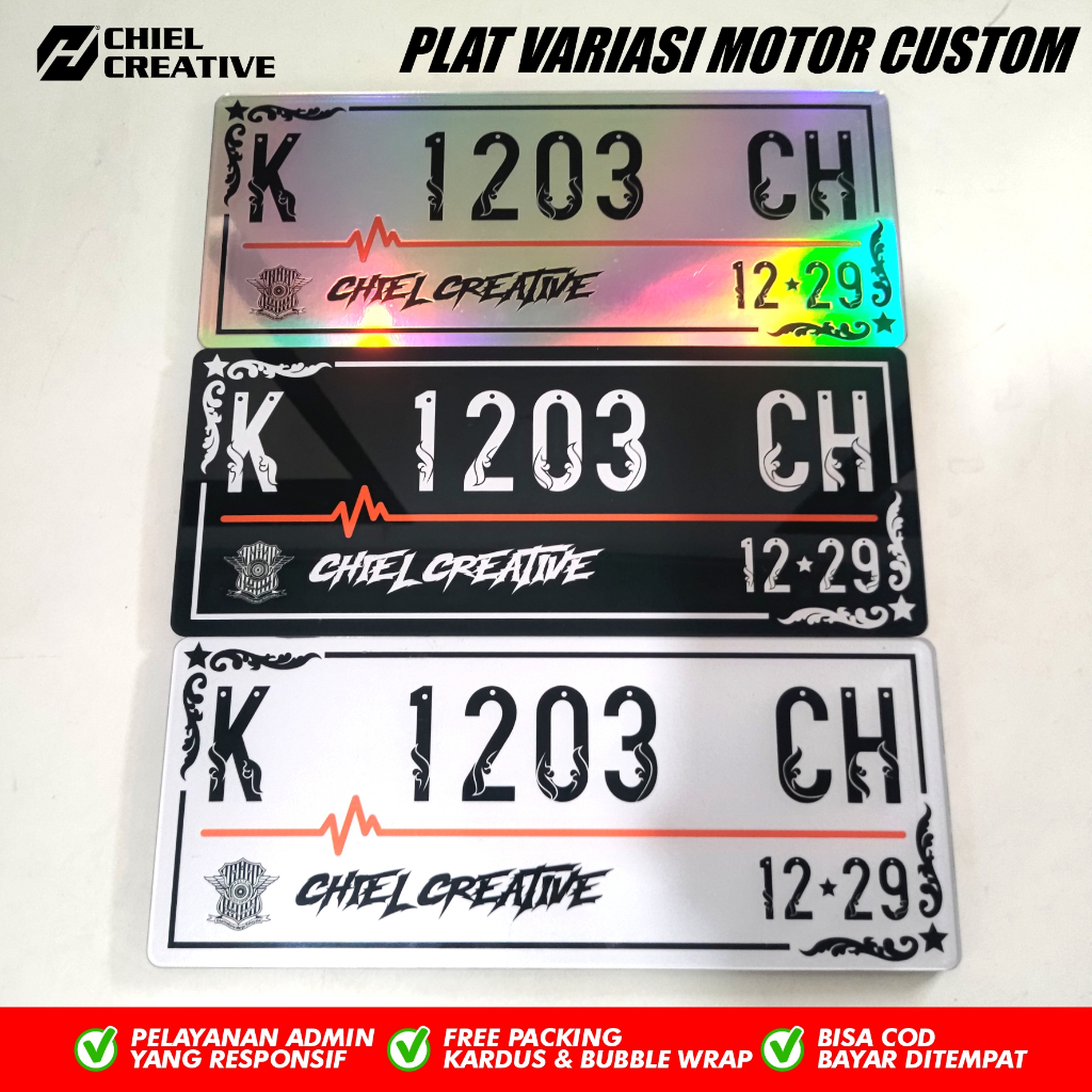 PLAT NOMOR MOTOR AKRILIK CUSTOM REQUEST NAMA NOMOR