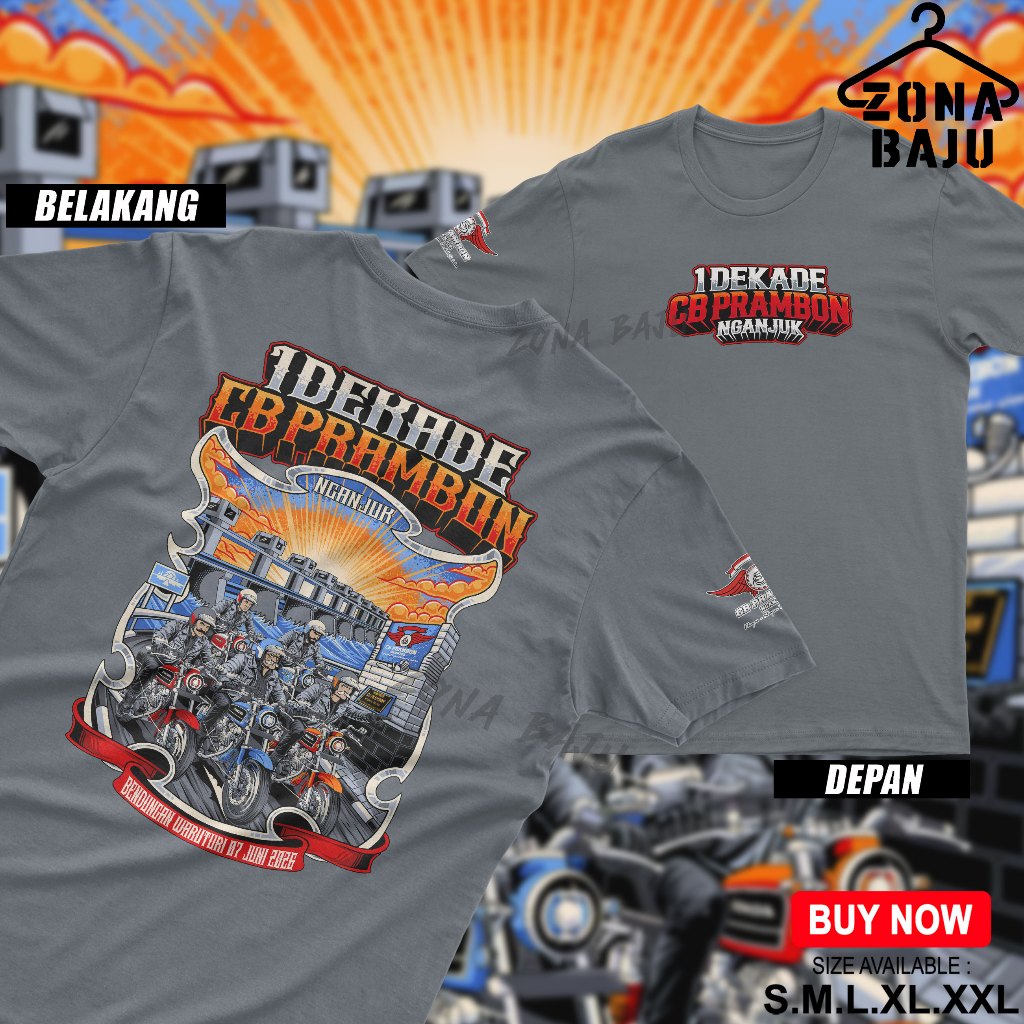 Kaos ACARA 1 DEKADE CB PRAMBON NGANJUK ORIGINAL Tgl 7 JUNI 2026
