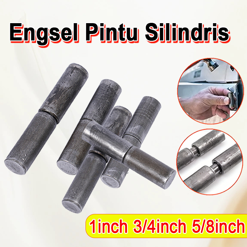 Engsel Silinder Berat Las Pintu Besi Baja Ukuran 5/16" hingga 3/4" Engsel Bubut Pipa Kuat Tahan Beba