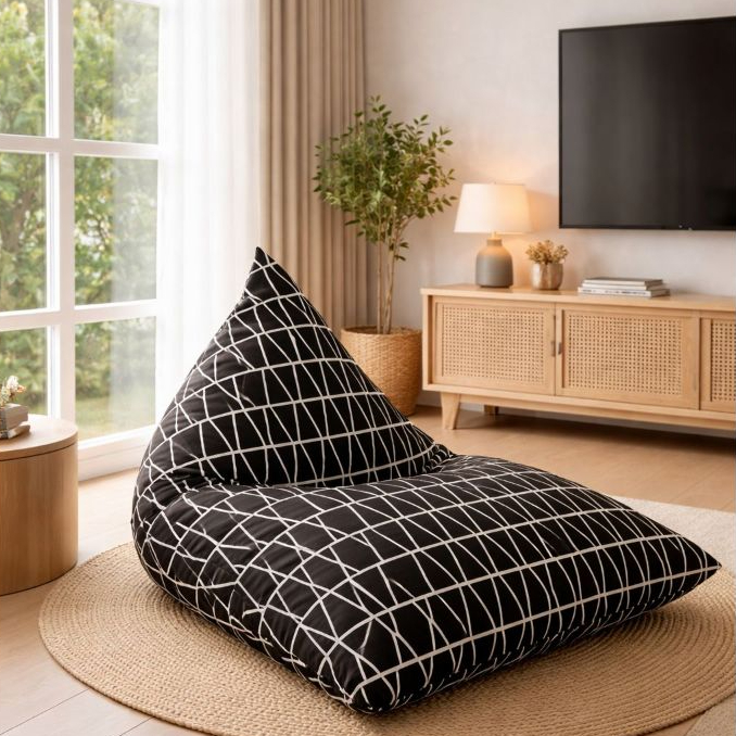 Beanbag Triangle Size XL Motif Siap Pakai
