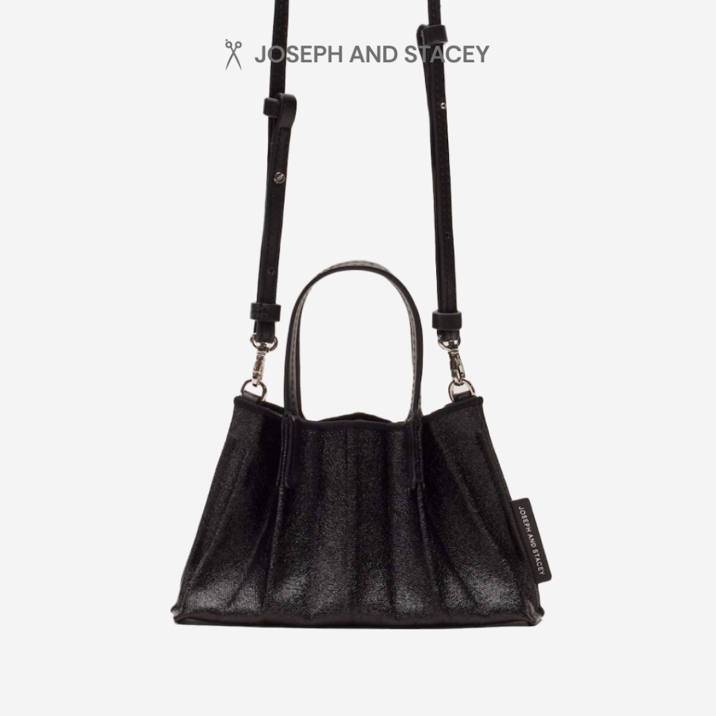 Joseph And Stacey - Lucky Pleats Canvas Coated Baby Bag - Matt Black