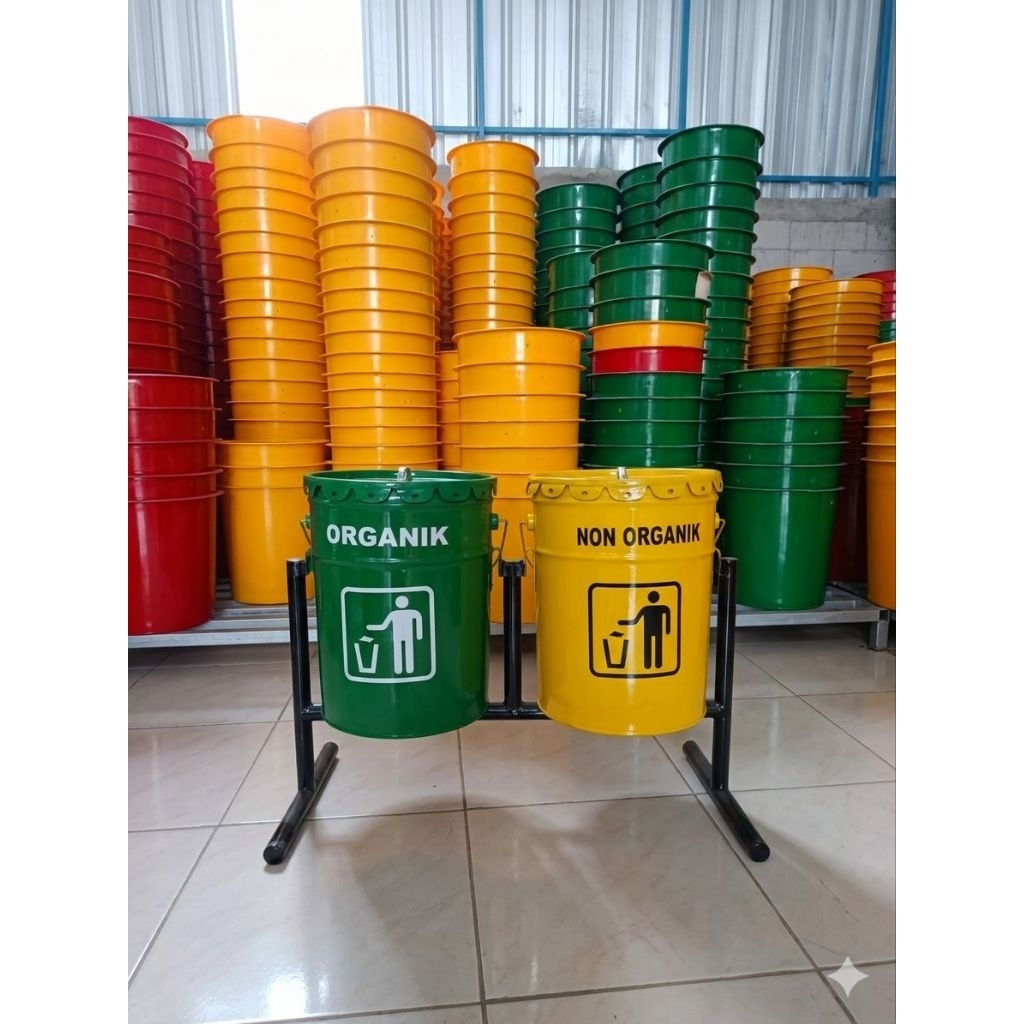 tempat sampah 20 liter 2in1, tempat sampah, tempat sampah outdoor