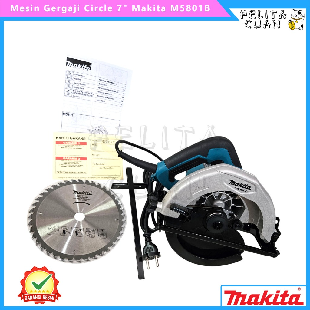 Gergaji Kayu Listrik Makita M5801B Circular Saw Mesin Gergaji
