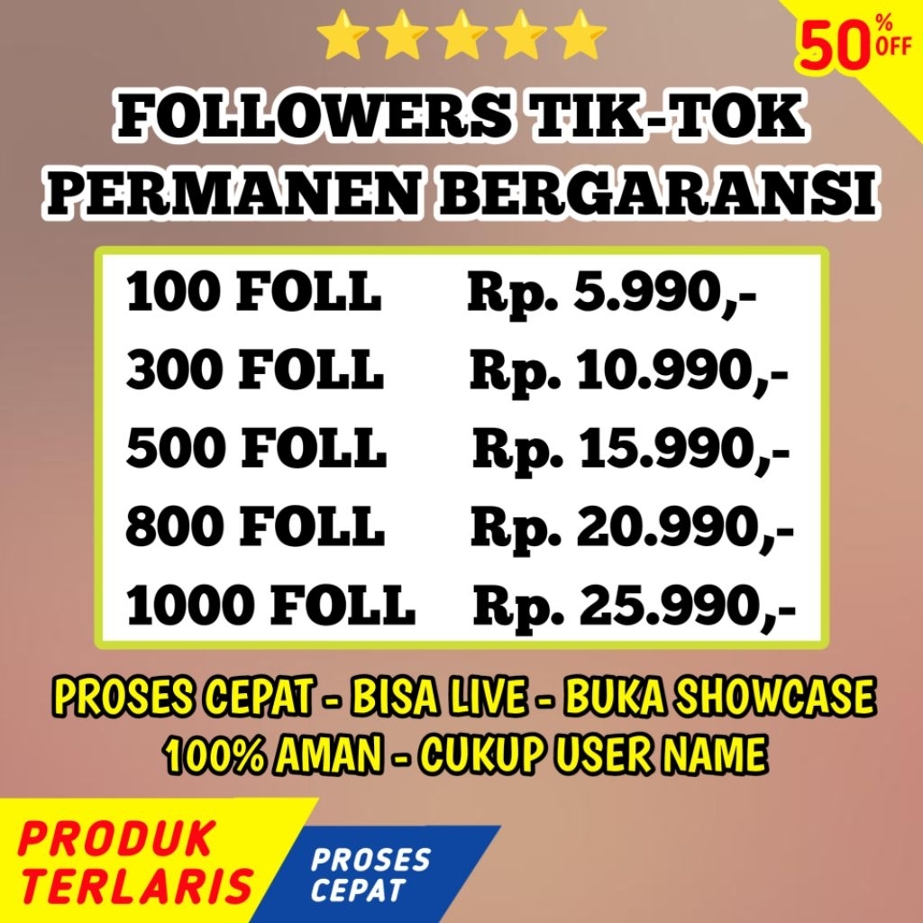 Followers Tiktok Real Akun Aktif Bergaransi