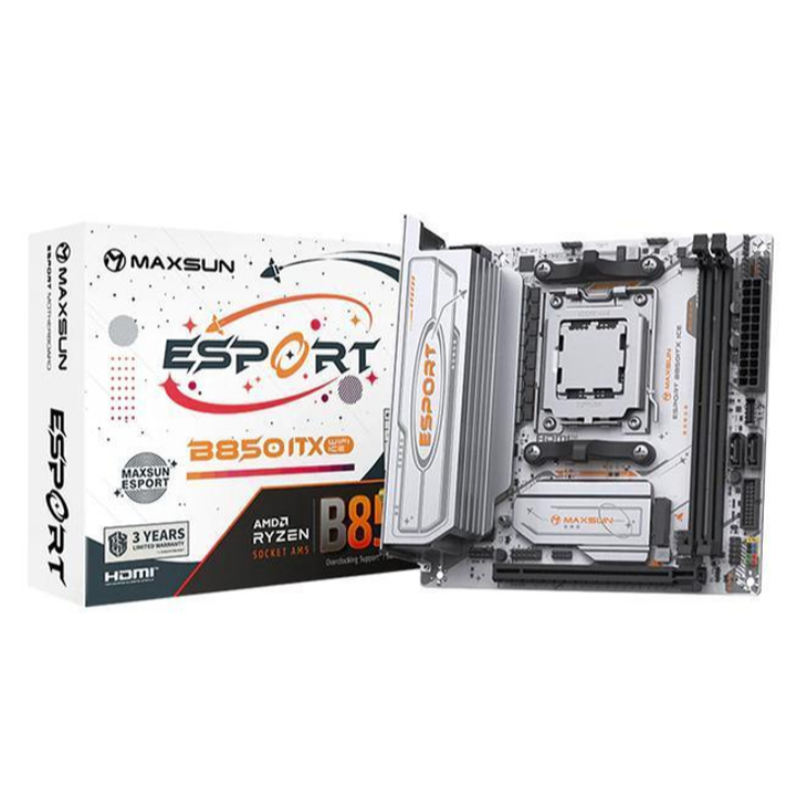 MAXSUN eSport B850ITX WIFI ICE (AM5, AMD B850, DDR5, USB3.2 Type-C, SATA3)