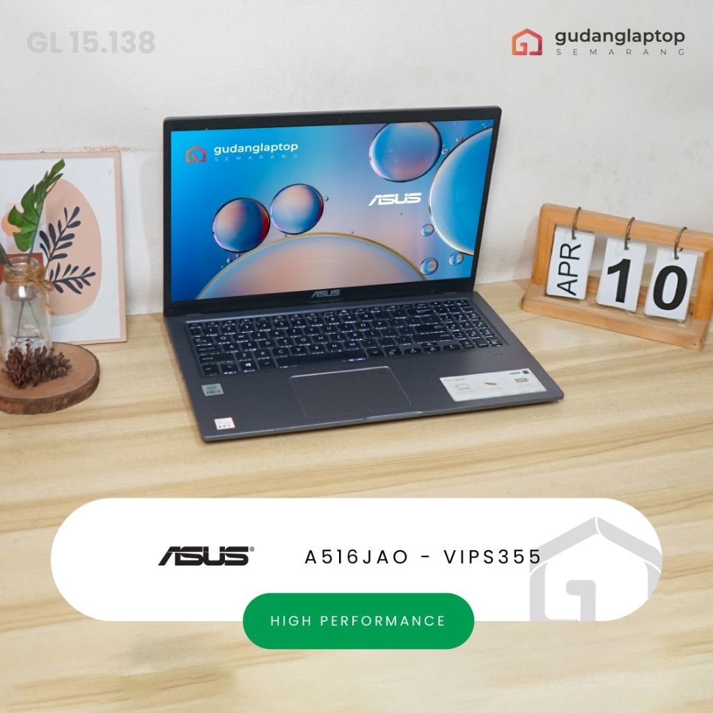 ASUS A516JAO - VIPS355 Intel Core i3 - 1005G1 4/512 Fingerprint, Webcam, Wifi, Bluetooth, NumPad, Ba