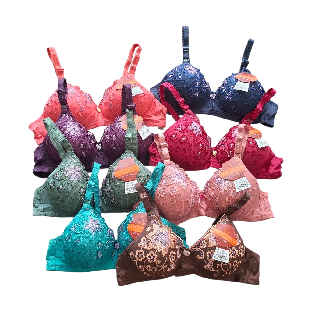 (BD) bra bordir bunga bh busa tipis kait 2 size 34 - 40