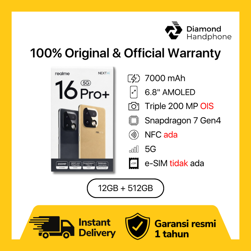 Realme 16 Pro Plus 5G 12/512 12/512GB 12GB 512GB Garansi Resmi