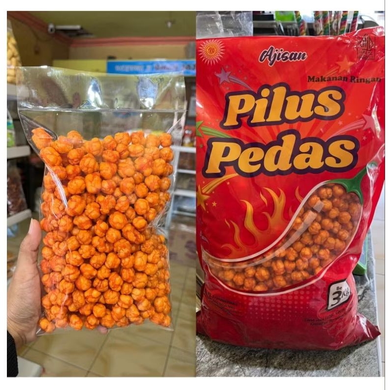 (KILO) 250gr, 500gr Ajisan Pilus Jagung Australia - pilus pedas manis