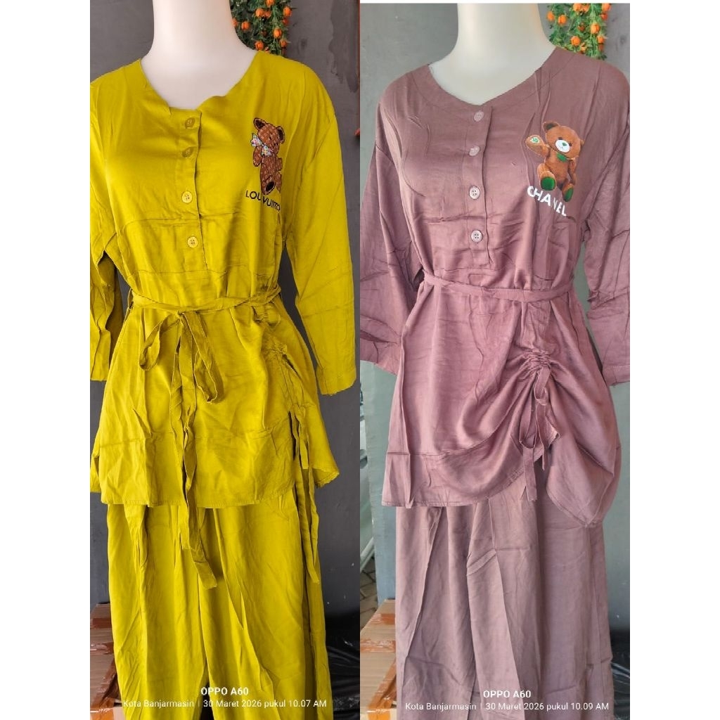 ONE SET BAJU SETELAN CELANA KULOT WANITA KATUN RAYON PREMIUM