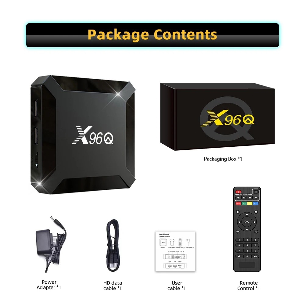 NEW DEALS X96Q Android TV Box All Winner H313 Android 10.0 Support Bluetooth / STB Android TV Smart