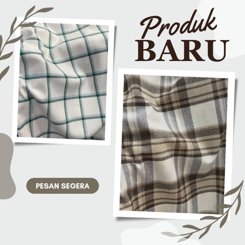 Kain Flanel Premium - Harga/0,5 m - Kain Katun Flanel Kotak Kotak Meteran - Bahan Tunic - Bahan Dres