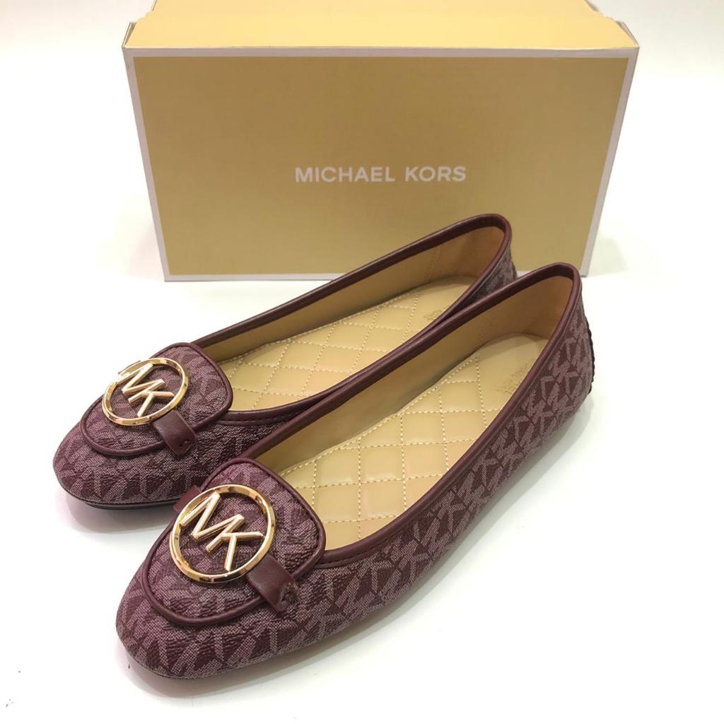Michael Kors Lillie Flat Shoes in Signature Merlot - New with Box Size 8