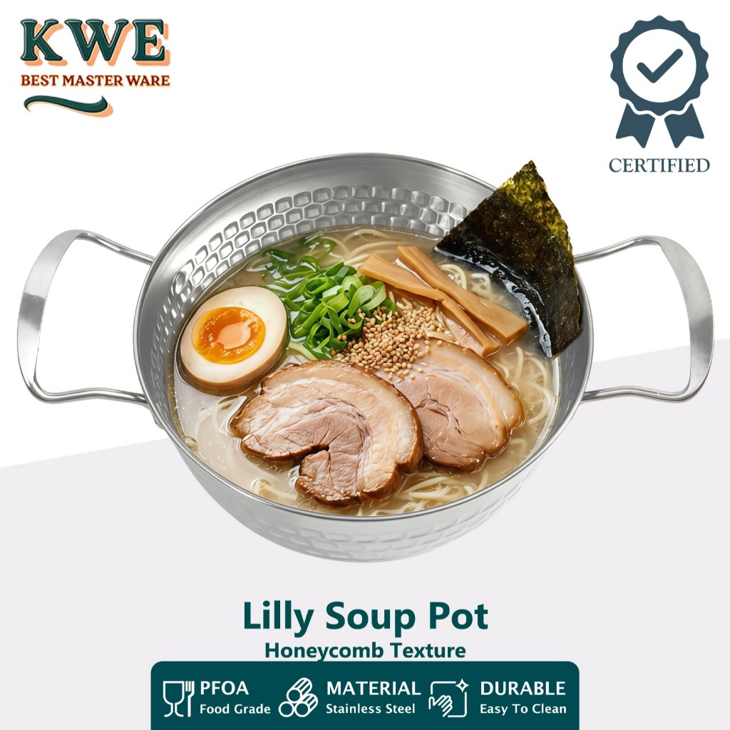 KWE Mie Panci Stainless Steel 18 20 CM Jepang Panci Ramen Susu Pot Panci Rebus Panci Besi Dalam Panc