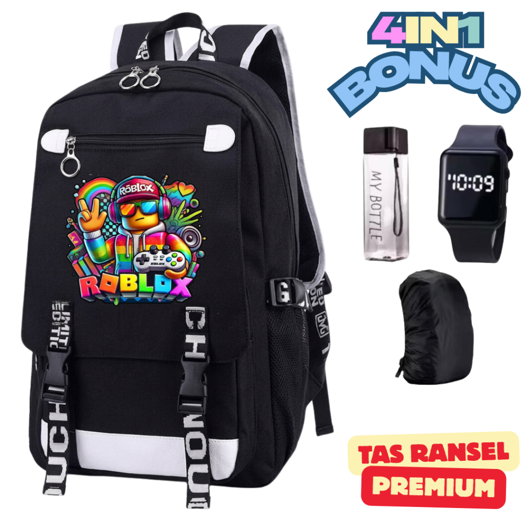 Tas sekolah anak SD SMP Karakter Roblox Baru Kekinian-Tas Sekolah Anak Laki laki Perempuan-Tas Sekol