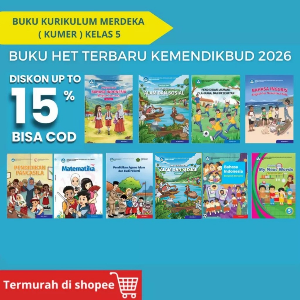 Buku Kurikulum Merdeka SD Kelas V / 5 / Pendidikan Agama / Next Words 5 / Bahasa Indonesia / IPA IPS