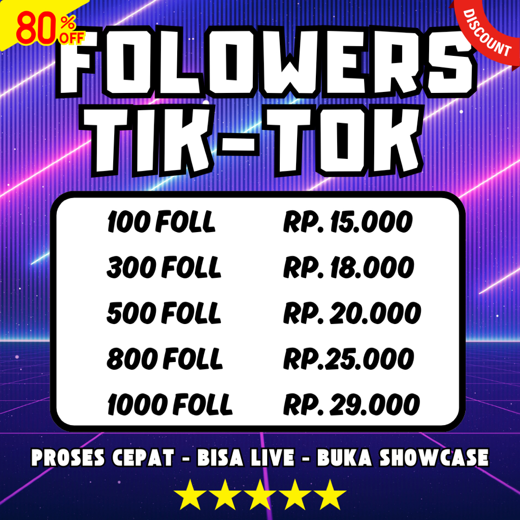 PROMO Jasa Beli Follower Foll Tik Tok Follower TT Followers TikTok 100-1000 Foll Dengan Proses Cepat