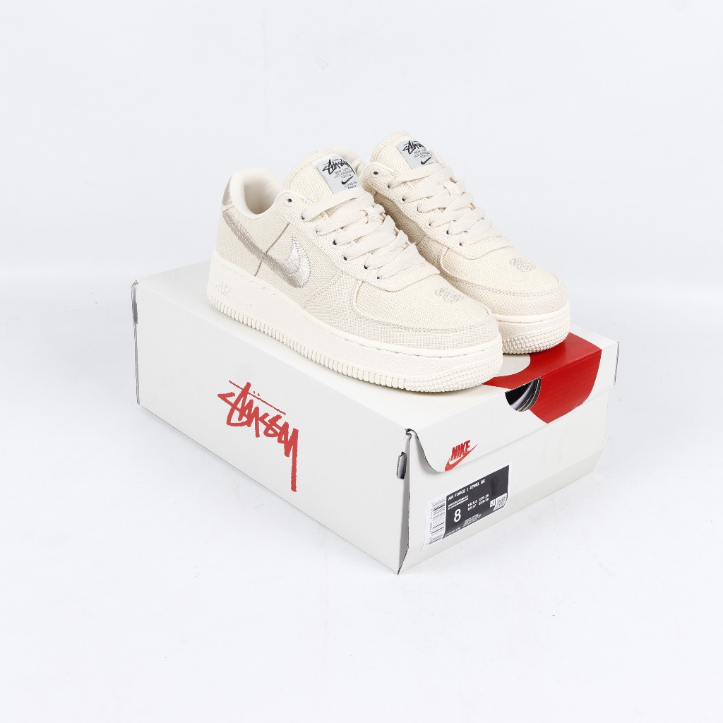 (SZBD) Sepatu Sneakers Nike Air Force 1 Low X Stussy Fossil