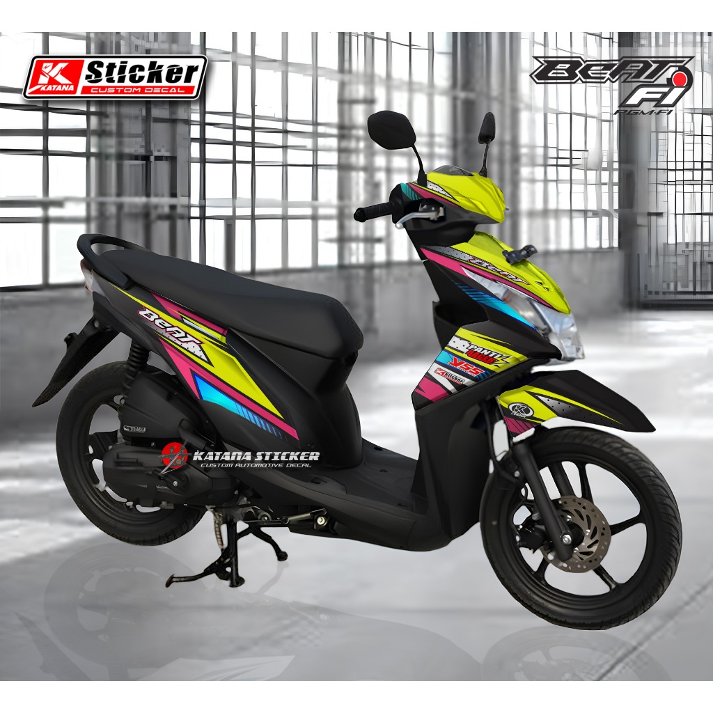 (HONDA) Decal Sticker Beat Fi Full Body - Stiker Striping Honda Beat Fi Motif Racing Simple