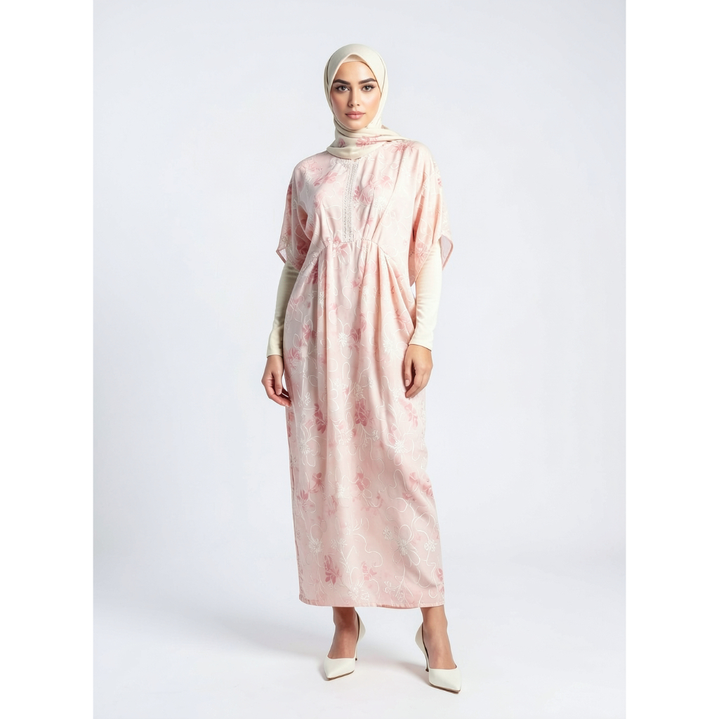 Eprise Yasmine Kaftan Dress PINK SS1017C | Kaftan Dress Wanita Muslim | Busana Lebaran Idul Fitri