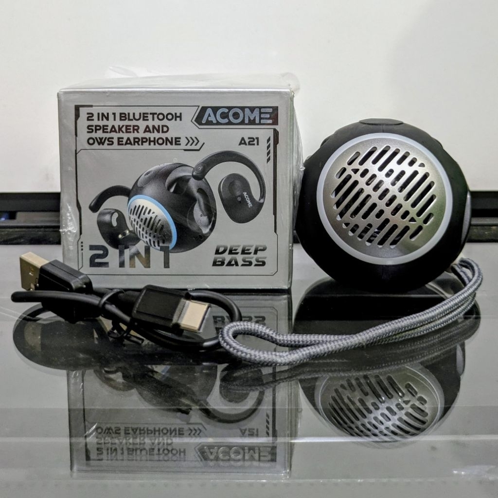ACOME A21 2 in 1 BLUETOOTH SPEAKER AND OWS EARPHONE DEEP BASS 5.4