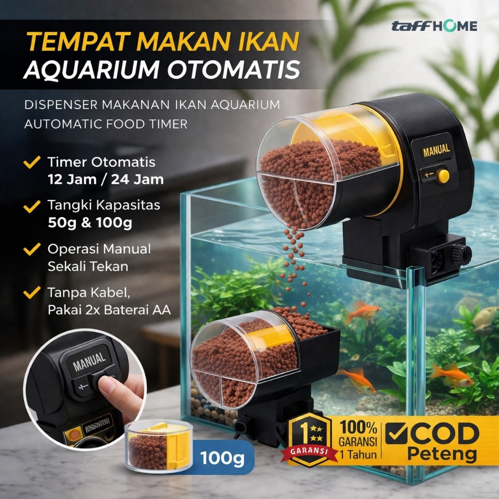 Dispenser Pakan Ikan Aquarium Otomatis Food Timer