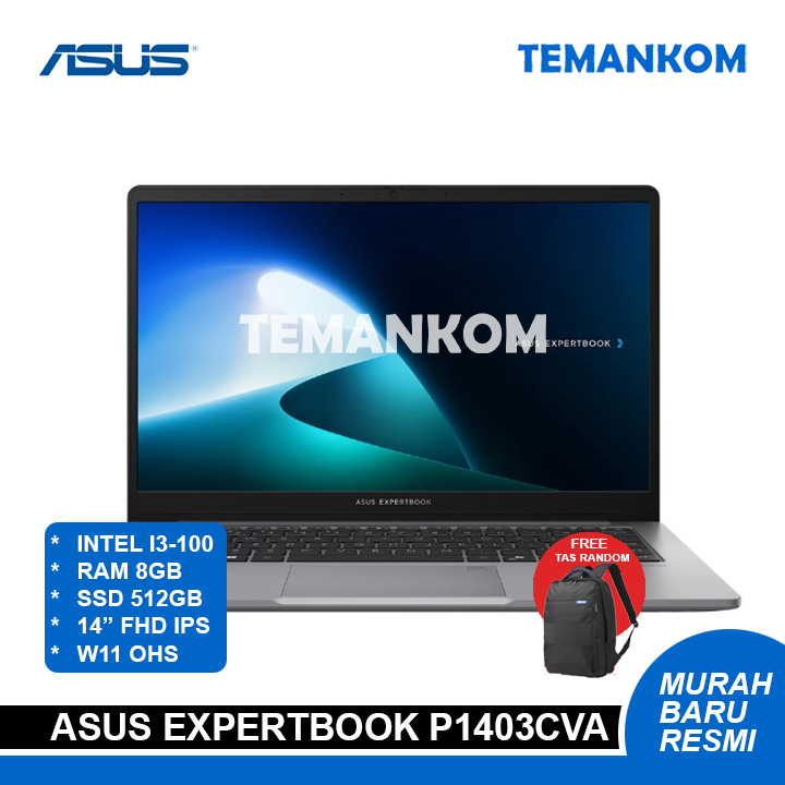 Laptop ASUS EXPERTBOOK P1403CVA I3 100 8GB RAM 512GB SSD 14 GARANSI RESMI ASUS 3 TAHUN