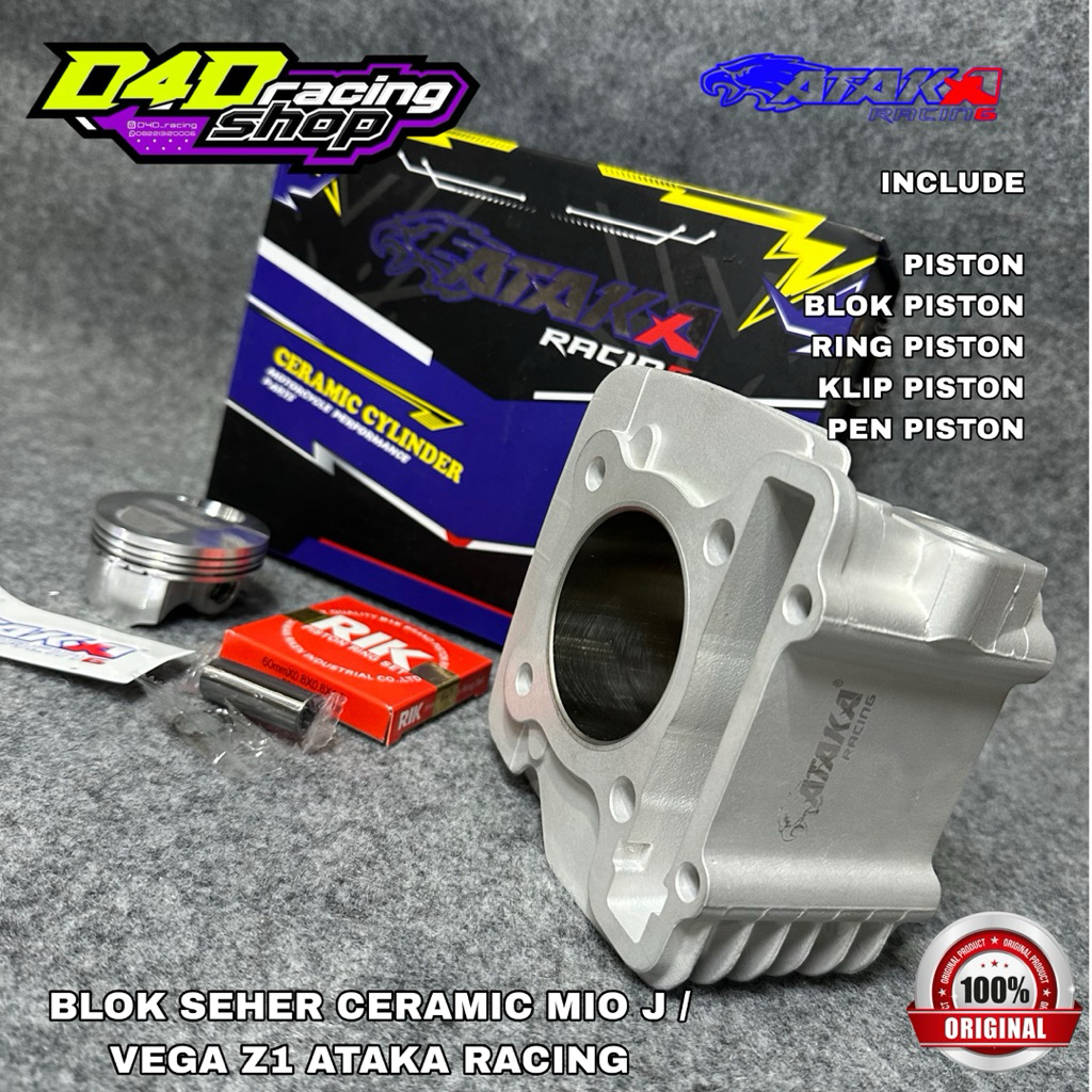 BLOK SEHER CERAMIC ATAKA RACING MIO J MIO M3 SOUL GT 115 X RIDE 115 JUPITER Z1 FINO FI 115 SET PISTO